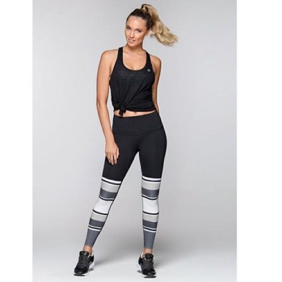 Lorna Jane Pipeline Core Full Length striped leggings sz extra small excellent c - Picture 1 of 7